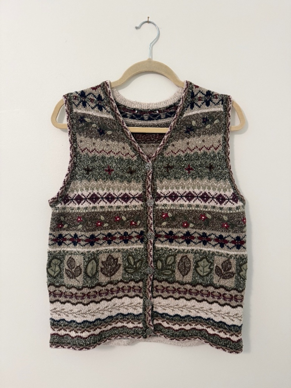 Vintage Knit Button-Up Sweater